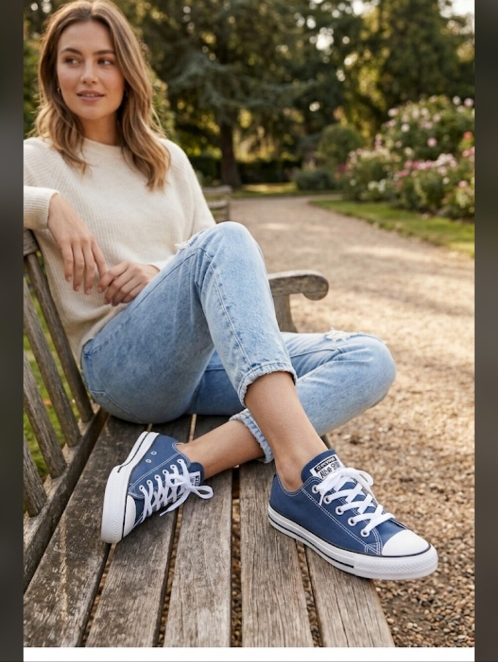 Blue and White Sneakers
